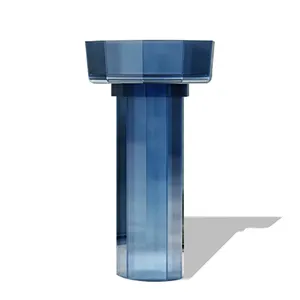 TNS الحمام قطعة واحدة بالوعة غسل اليد الياقوت الأزرق سطح صلب أكريليك واضح حوض مع قاعدة التمثال