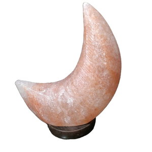 Lampe en sel rose de l'Himalaya en gros meilleure qualité forme de lune aromathérapie base en bois forme de lune sculptée avec amour style - Product Image 2