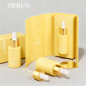 Flacon compte-gouttes vide personnalisé pour soins de la peau, ambre givré, 100 <span class=keywords><strong>ml</strong></span>, bouchon doré, flacon de sérum de luxe 50 <span class=keywords><strong>ml</strong></span> avec boîte - Product Image 3