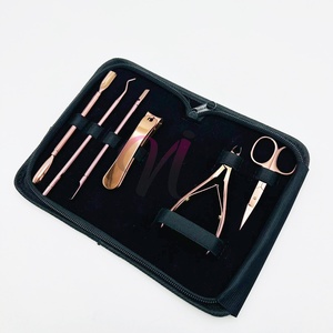 Empujadores de uñas de oro rosa al por mayor empujadores de cutículas de acero inoxidable sostenibles con juego de herramientas de manicura y pedicura herramienta de Arte de uñas - Product Image 3