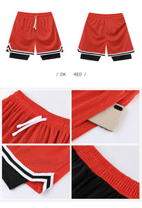 กางเกงขาสั้นบาสเก็ตบอลลำลองผู้ชาย เอวสูง ผูกเชือก ผ้าแคนวาส สำหรับเล่นกีฬา ออกกำลังกาย วิ่ง ฟิตเนส ยิม แห้งเร็ว - Product Image 5