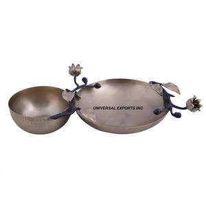 Cuenco de chocolate decorativo de metal, cuenco dulce de diseñador Chapado en plata brillante, cuenco de chocolate de Metal nuevo con estilo clásico - Product Image 4