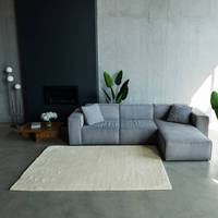 Tapis élégant en fausse fourrure vanille, fabriqué à la machine, doux et moelleux, pour intérieur, avec envers en suède, 160x220 cm, certifié OEKO-TEX