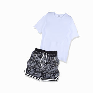 Camiseta con logotipo personalizado para hombre, pantalones cortos de baloncesto con estampado completo, conjunto de pantalones cortos de remolque, venta al por mayor - Product Image 6