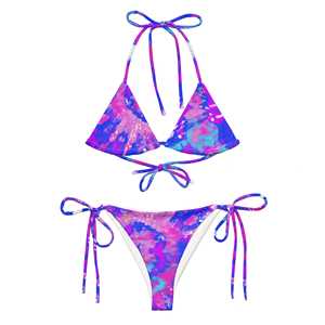 Brazilian Bikini Set with Adjustable Drawstring Customized Sublimated Women's Beachwear Includes Bras-Logo on Front - Product Image 2