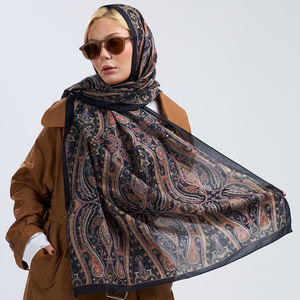 Bufanda de Pashmina para Mujer, Estilo Gótico con Paisley y Adornos Antiguos, Acabado Mate, Tacto Suave, Sensación de Algodón, Ligera, para Todas las Temporadas - Product Image 3