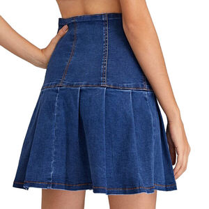 Falda vaquera hecha a medida para mujer, ropa informal personalizada cosida, ligera, antiarrugas, transpirable, cómoda Falda vaquera - Product Image 3