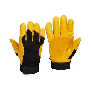 Guantes de Trabajo Mecánicos de Cuero de Grano Vacuno de Alta Calidad, Protección Industrial para las Manos, Guantes Resistentes a la Abrasión de Uso Pesado - Product Image 1