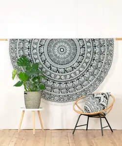 Simples Boho Algodão Redonda Tapetes Máquina Lavável Boêmio Personalizado Multifuncional Boêmio Indiano Mandala Tapeçaria Em Massa