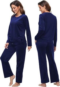 Conjunto Deportivo de Terciopelo para Mujer, de Invierno, de 2 Piezas, Sudadera con Capucha y Pantalones de Terciopelo - Product Image 2