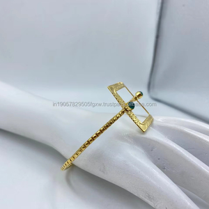 กำไลทองเหลืองชุบทอง18K ทำด้วยมือสุดหรูของขวัญสำหรับปาร์ตี้หรืองานแต่งงานสำหรับผู้หญิงพร้อมอัญมณี - Product Image 1