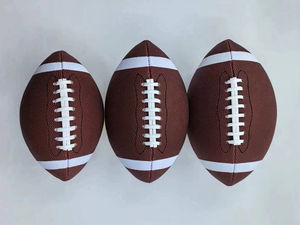 Bolsa de malla cosida a máquina de cuero compuesto de PU de Rugby personalizada con estampado personalizado de fútbol americano de tamaño oficial 9 de alta calidad - Product Image 6