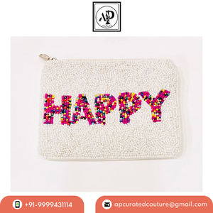 Vente chaude Vintage Style Filles Maquillage Organisateur Multi-Fonction Porte-Monnaie Perles Fermeture À Glissière pour Partie Porter Toile Tissu - Product Image 5