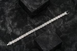 Iced out Lab Grown Baguatte Diamond Pulsera de cadena de eslabones cubanos VVS Diamond 10K 14K Oro sólido B2B mayorista de India - Product Image 2