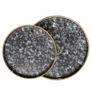 Plateau rond en bois avec impression émaillée brillante motif végétal, écologique, pour anniversaire, décoratif, pour la maison et la cuisine - Product Image 1