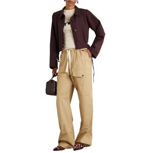 Femmes marron foncé recadrée veste décontractée manches longues ceinturé Design élégant confortable vêtements d'extérieur à carreaux personnalisé mode coton - Product Image 4