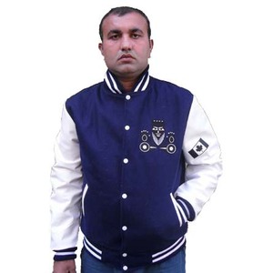Logo personnalisé Laine Chenille Broderie Baseball Letterman Vestes Hommes Vintage Blanc En Cuir Manches Varsity Veste - Product Image 3