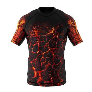 Wholesale Full Sleeve Fitness Gym <b>Shirts</b> Adults Unisex Digital Print BJJ MMA Rash Guard Compression Breathable Polyester Rash - Product Image 1