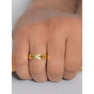 Anillo de diamante chapado en oro de 18 quilates ajustable de 0,2 quilates hecho para él - Product Image 1
