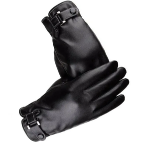 Guantes de cuero color sólido dedo completo moda desgaste guantes de cuero mejores precios cálido invierno cuero guantes al por mayor - Product Image 4