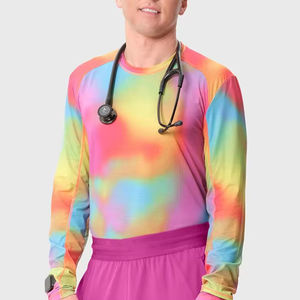 T-shirts médicaux pour femmes sous les blouses, hôpital, manches longues, col rond, hauts sous les blouses pour femmes - Product Image 4