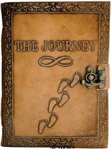 Diario de cuero hecho a mano Journey, cuaderno de bocetos Vintage para hombres y mujeres, diario impreso personalizado - Product Image 3