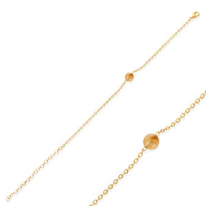 Round Citrine Stone Design Charm Link <b>Chain</b> <b>Bracelet</b> Turkish Wholesale Handmade 925 Sterling <b>Silver</b> Jewelry - Product Image 1