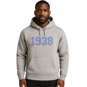 1938 Jack y Jill of America Sudadera con capucha gris Chenille azul bordado negro Civic & Professional Organizations ropa - Product Image 1