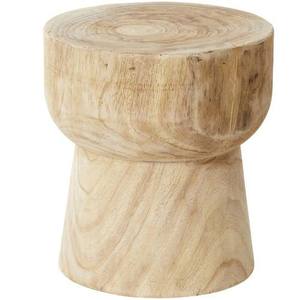 Modern Mango Wood Finish Solid Turned <b>Stool</b> & Side <b>Table</b> 30 cm for Bedroom Living Room <b>Dining</b> & Home Office - Product Image 1