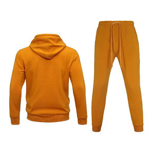 Ensemble de survêtement pour homme, décontracté, 100% coton, uni, respirant, imprimé, 2 en 1, sweat-shirt à capuche avec cordon de serrage, pantalon, vêtements urbains - Product Image 3