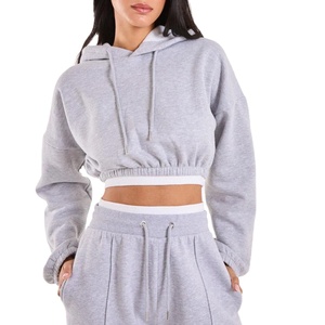 Sudadera con Capucha Corta para Mujer, Sudadera con Capucha Lisa, Marca Privada, Proveedor OEM Personalizado, Venta al por Mayor - Product Image 1