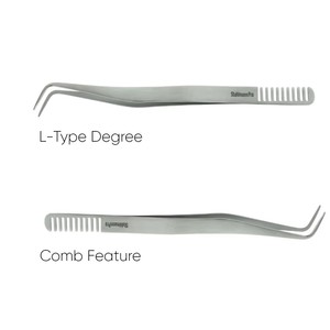 แหนบต่อขนตา Stahlmann Pro สแตนเลสทรงตัว L ปลายเรียบ ทนทาน ใช้งานง่าย หวีขนตาได้อย่างแม่นยำ - Product Image 2