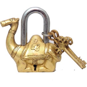 Camel Golden Brass Padlock with <b>Keys</b> Functional Working Collectible <b>Locks</b> for Gates Toolbox Luggage School Home Office Travel - Product Image 1