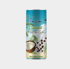 Nueva Tendencia 2024, Bebida de Coco con Sabor a Café, la Mejor Bebida de Coco Pura en Lata de 250 ml, Procesamiento Natural, Recién Exprimida, Caja a Granel - Product Image 3