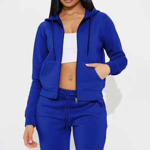 Breathable Womens Tracksuit OEM Custom Fit Two Piece Hoodie <b>Set</b> With Logo Printing And Private Label Manufacturer - Product Image 2