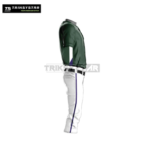 Uniforme de béisbol de manga corta con botones completos sublimados, Conjunto de camiseta y pantalones de equipo personalizado, ropa deportiva transpirable que absorbe la humedad - Product Image 3