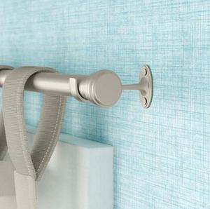 Professional <b>Curtain</b> Rod with Bracket Metal Silver for Home Decor Window <b>Curtain</b> Rod Accessories Room Bathroom Living Room Hotel - Product Image 2