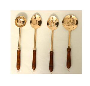 Cuchara de latón Cuchara Elegante Mango largo Cuchara de cocina de latón 9 piezas Juego de cucharones de latón tradicional para servir - Product Image 4