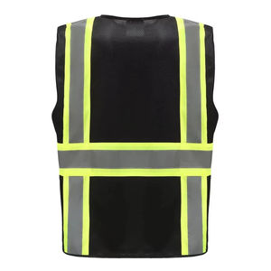 Chaleco de Seguridad con Logotipo Personalizado, Dos Tonos, Alta Visibilidad, Cierre Frontal, Malla Transpirable, ANSI Clase 1, Bolsillos Negros, para Hombre - Product Image 2