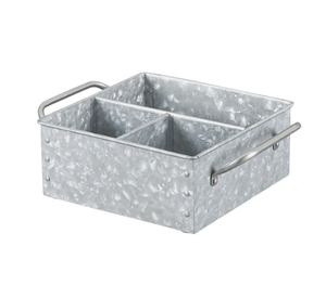 Ferme en métal galvanisé Caddy corde poignée ustensiles de cuisine Caddy stockage polyvalent intérieur extérieur porte-ustensiles - Product Image 5