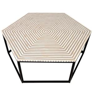 Mesa de Centro Hecha a Mano con Incrustaciones de Nácar, Muebles de Lujo para el Hogar, Mesa Redonda Rústica Antigua con Incrustaciones de Hueso, Mesa Auxiliar de la India. - Product Image 3