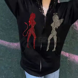 Winter Weat Warm Material Rhinestone Hoodie High Street New Article To Wear Men Rhinestone Hoodies - Product Image 3