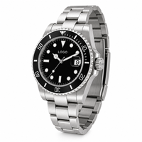 Montre de plongée pour homme avec logo personnalisé OEM, saphir lumineux, étanche 200 m, acier inoxydable, mouvement automatique NH35, montre mécanique pour homme 004