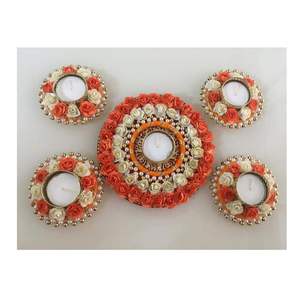 Estera de Rangoli multicolor intrincada para bodas decoración diaria portavelas elegantes regalo festivo estilo de diseño INS duradero - Product Image 1