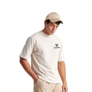 Camiseta Lisa cuadrada para hombre con tela gruesa de algodón 100% y camiseta cuadrada de manga corta de tacto Premium para hombre con hombros relajados - Product Image 4