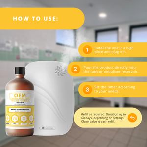 Neutraliseur d'odeurs à vapeur sèche, formule jaune : pour canalisations, égouts, odeurs d'urine et de matières fécales - Bouteille de 1L - OEM / Marque privée - Product Image 6