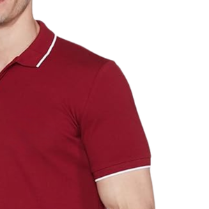 Camiseta Polo Roja para Hombre con Cuello y Puños Blancos, Elegante Camiseta Casual de Manga Corta, Calidad Premium, Ajuste Cómodo, Ropa Deportiva - Product Image 6