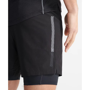 Men's Solid Casual Double <b>Layer</b> Quick Dry Gym Fitness Jogging Shorts with Pocket Eco-Friendly Wholesale 2025 - Product Image 4