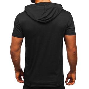 Navy <b>Blue</b> Custom Hooded T <b>Shirt</b> Gym Wear <b>Men</b> Sport Wholesale Muscle Fitness T <b>Shirt</b> Hoody for <b>Men</b> - Product Image 6
