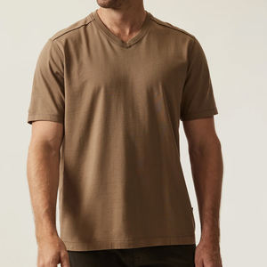 T-Shirt con Scollo a V per <span class=keywords><strong>Uomo</strong></span> 100% Cotone Pima Maglietta Top Jersey Organico Maglietta da <span class=keywords><strong>Uomo</strong></span> Manica Corta Abbigliamento Maschile all'Ingrosso - Product Image 1